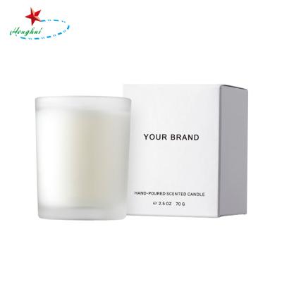 China Recycled Materials Simple Design Luxury Logo Printed Custom Folding Clear Gift Cylind Candle Packaging Boxes Luxury for sale