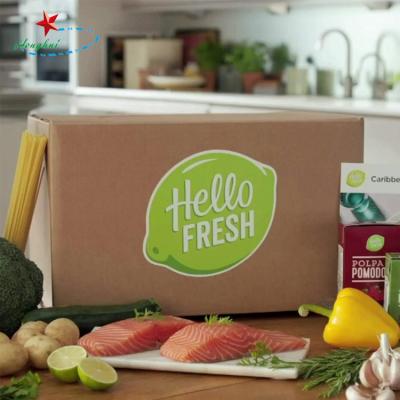 China Recycled materials packaging boxes wholesale custom logo paper cardboard box color printing hellofresh corrugated box for sale