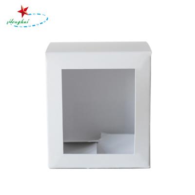 China Recycled Materials Support OEM Recycled Paper Pulp Box Square Kraft Paper Box With Window for sale