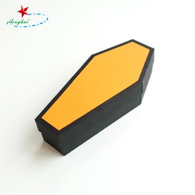 China Recycled Materials Paper Craft Mini Halloween Custom Coffin Shaped Boxes Candy Eyelash Cardboard Coffin Jewelry Gift Box for sale