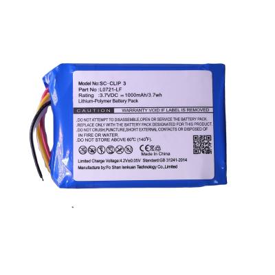 China Hot sales audio 3.7V 1000mAh battery for J BL chip3 for sale