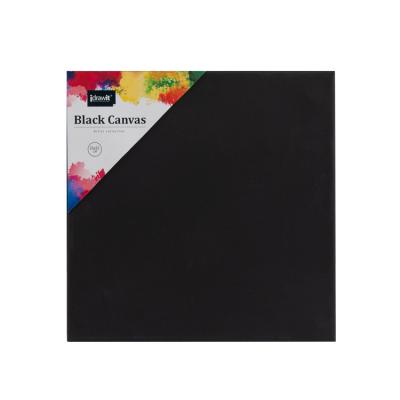 China Inkjet Printing Wholesale High Quality Black Blank Square Cotton 25cm*25cm Canvas For Painting for sale