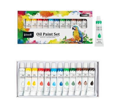 China Painting/Drawing Oil Paints For Custom 12 Colors 6ml Aluminum Oil Paints Tubes Paint Kit for sale