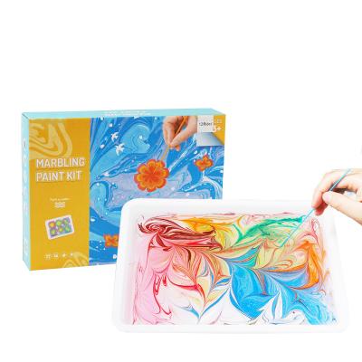 China Hot-Selling 40 Pcs 12x6ml Water Non-Toxic Marbling Painting / Drawing Paint Art Kit DIY Sets For Kids for sale