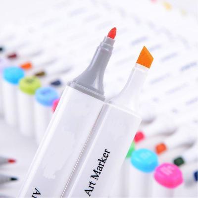 China Wholesale Painting/Drawing Customized 40 Pcs White Double Tip Coloring Alcohol Art Markers Pens For Kids Painting for sale