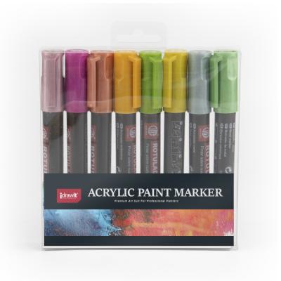 China High Quality 6 Colors Glitter Acrylic Paint Marker Pen Set for Drawing 265*166*120mm for sale