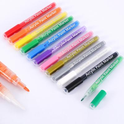 China 24 High Quality Acrylic Paints Art Marker Pens Colors Set for DIY Wood Canvas Painting 265*166*120mm for sale