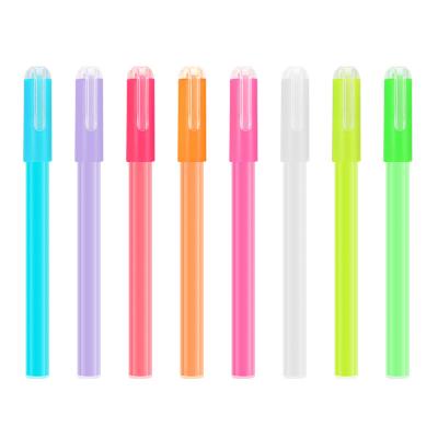 China Art Draing Painting Wholesale 8 Colors Non-Toxic Neon Glow in the Dark Ink Pen Marker Highlight Color Pen for Painting for sale