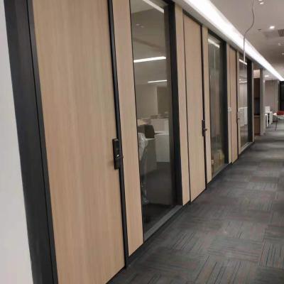 China Contemporary 90 Office Partition Wall Tempered Glass Sound Insulation Canopy Custom Glass Partition for sale