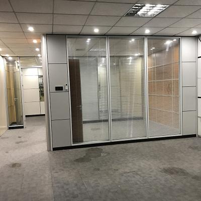 China Contemporary Factory Manufactures Aluminum Alloy 100 Steel Tempered Office Glass Partition for sale