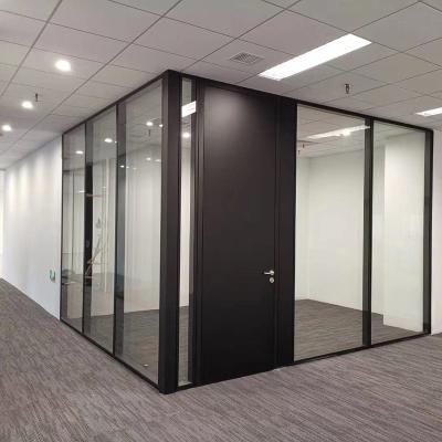 China Contemporary Finished Products Wholesale Custom Design Office Steel Aluminum Glass Double Partition for sale