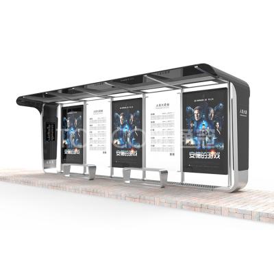 China Smart Bus Station Shelter Design Advertising Modern Bus Stop for sale