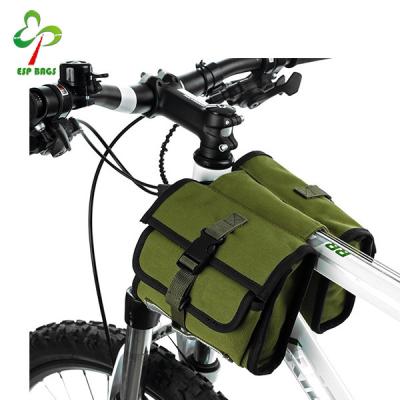 China Waterproof Bike Bag Army Green Design Two Waterproof Bags Bike Bag, Buckle Strap Attachment Bicycle Bag for sale