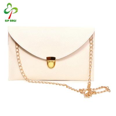 China Lady Stylish Ladies Fashion Envelope Hand Clutch Purse Bag With Drop Chain Chain Shoulder Strap for sale