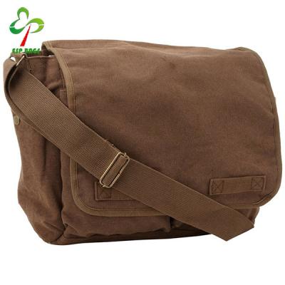 China Men's Canvas Messenger Bag With Bottle Holder High Quality Vintage Canvas Messenger Bag For Men With Water Bottle Holder for sale