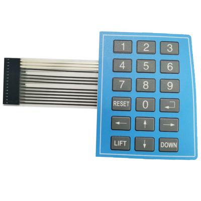 China Telecommunication Equipment Membrane Switch Keypad With 3m Two Adhesive Metal Dome 2 Embossed Tactile Push Button Key for sale