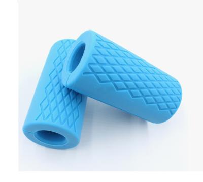 China Eco-friendly Gym Fitness Dumbbell Silicone Barbell Fat Handles Thick Barbell Grips For Exercise for sale