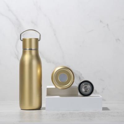 China PORTABLE 18/8 prograde stainless steel walls insulated water bottle with a moving steel strap for sale