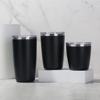 China Costom Design Coffee Travel Mug Stainless Steel Viable Matte Black Tumblers Insulated Reusable Water for sale