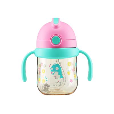 China New Arrival Baby 260ml PORTABLE Stainless Steel Feeding Vacuum Bottle With PP Plastic Double Handle for sale