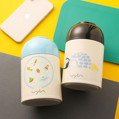 China PORTABLE Cartoon Pattern Wide Mouth Vacuum 600ml Mug Camping Kitchen Stainless Steel Insulation Straight Slow Burning Mug for sale