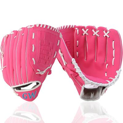 China Sports Wholesale PU Leather Adjustable Comfortable Batting Sports Baseball Gloves For Kids Youth Adults Baseball Training Glove for sale