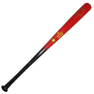 China Game Baseball Maple Bat Large Wood Unisex Baseball Flamed Barrel Black Handle 33 Inch Wooden Baseball Bat for sale