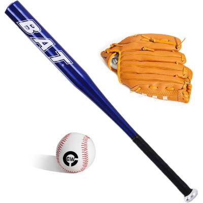 China Wholesale 3 Pieces Training Baseball Set High Quality Aluminum Alloy Metal Baseball Bat Baseball Glove for sale