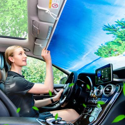 China Innovation Foldable Waterproof Dustproof UV Protection Yeeyoung Car Front Windshield Retractable Sunshade for sale