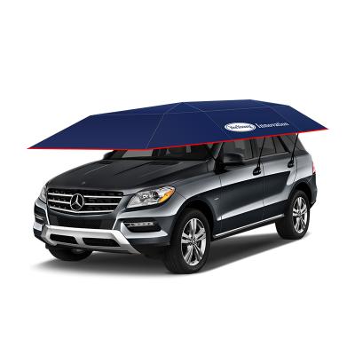 China Outdoor Car Protection 4.6*2.3m Fabric 210D Cloth With Portable Car Cover Auto Battery Car Umbrella Sunshade for sale