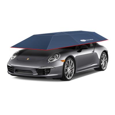 China Manual Car Umbrella Protective Car Sunshade Cover Black Silver Blue UV Car Umbrella for sale