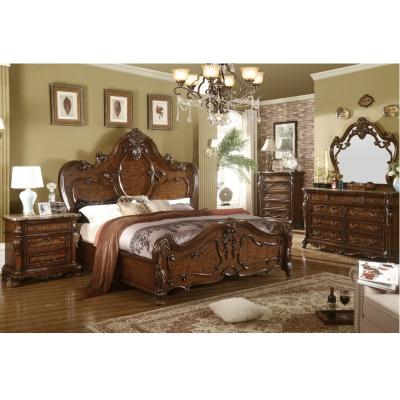 China Stable Classic Hand Carved Luxury Full Size Antique Bedroom Bed Super King Size Bedroom WA208 for sale