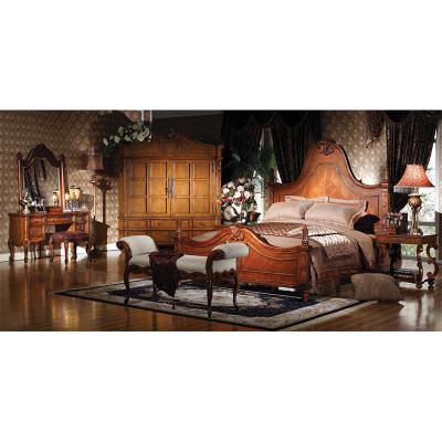 China 1.8m European Solid American Solid Wood Bed Carved Luxury Double Bed Bedroom Furniture GH20 for sale