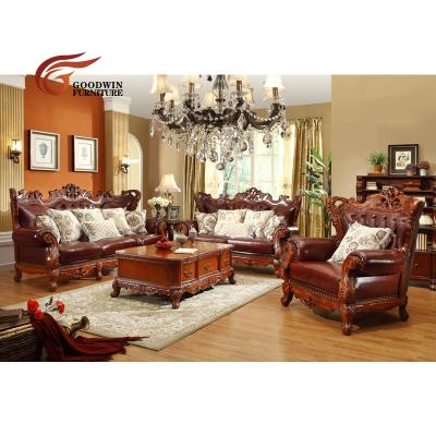 China Stable 100% Oak Wood 100% Hand Carved Classic Wood Living Room Furniture Set for sale