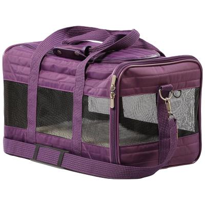 China Pet Stored Carry On Bag Folding Airline Dog Carriers Cabin Custom for sale