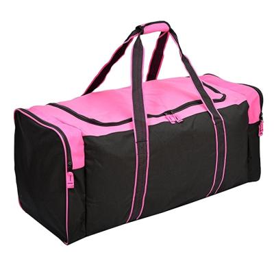 China Girls Youth Team Ice Pink Canvas Hockey Equipment Portable Duffel Bag for sale