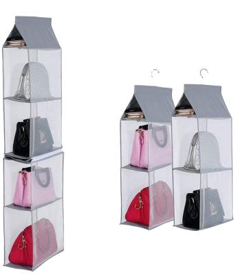 China Viable Closet Organizer Canvas Closet Shelf Organizer Hanging Hanging Handbag Organizer for sale