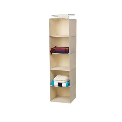 China Sustainable Foldable Cloth Storage Foldable Hanging Shelves Closet Hanging for sale