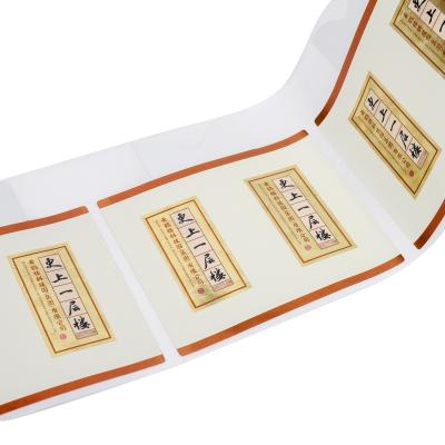 China Waterdicht doorzichtig plakker papierrol Print Custom Logo Kleefkleefmerk Te koop