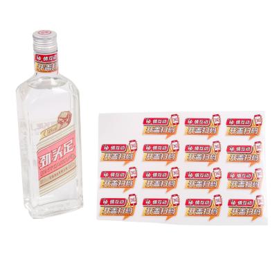 China Transparent Sticker Printing for Brandy Whisky Vodk bottle label for sale