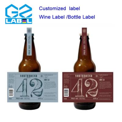 China Paper Beer Bottle Label with Glossy Finish Made of Paper Easy To Apply And Remove for sale