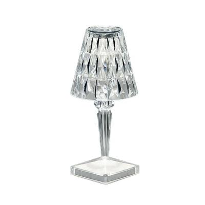 China Luxury Modern Led Crystal Design Table Lamp Night Light Rechargeable Durable Bedroom Bedside Touch Control Light for sale