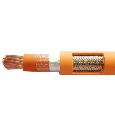 China SYEVP-0-25 25mm2 Bare Copper Conductor Orange Silicone Shielded DC Heating High Voltage Cable For EV for sale