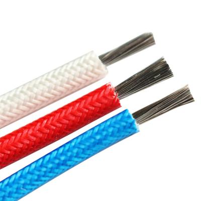 China SYAGRP-1-35/293 35mm2 Heating Tinned Copper Conductor Glass Fiber High Temperature Silicone Braided Wire for sale