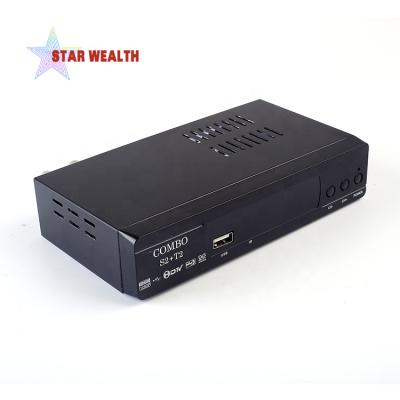 China Combo USB PVR receiver dvb-s2 dvb-t2 hd s2+t2 set top box hd biss for sale