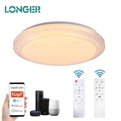 China Surface Mounted Hot Selling Round Shape Dimmable Control RGB Smart Living Room Modern Led Ceiling Light for sale