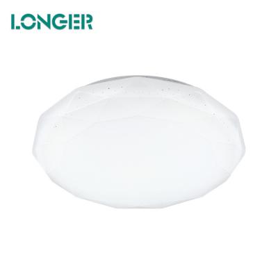 China Hot Selling Modern Living Room Design Indoor Outdoor Mounted Modern Iron And Pvc Round Led Ceiling Light for sale