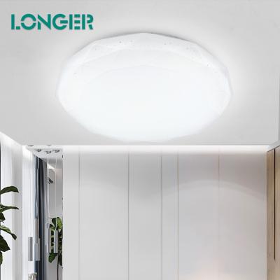 China Hot Selling PVC And Iron Exterior Mounted Modern Indoor Home For Living Room Bedroom Round Led Ceiling Lamp for sale