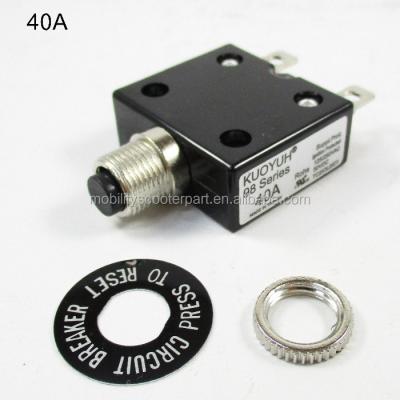 China Over loading protector Circuit Breaker 40A Reset switch over loading protector for mobility scooter electric handicapped scooters for sale