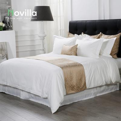 China Wholesale Anti-Static Hotel Duvet Cover Set Cotton Sheets Large White Bedding Set 7 Pieces for sale